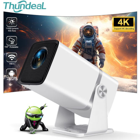 Proyector ThundeaL TD80W 4K Full HD Android WiFi 3D, para cine en casa, reuniones, video y películas.